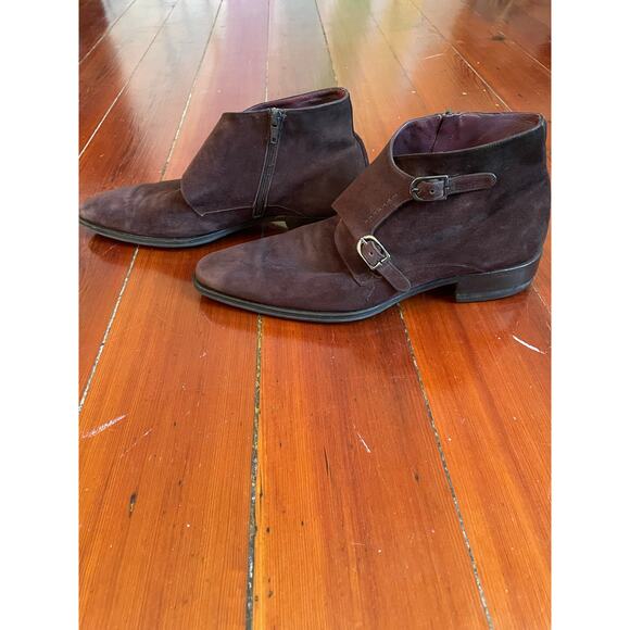 Mezlan Men’s Brown Suede Double Monk Strap Ankle Boots Size 10M Spain - Picture 2 of 7